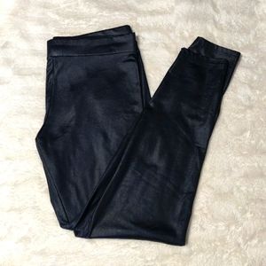 Mossimo black faux leather leggings, size large